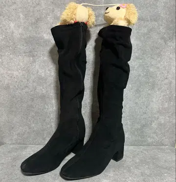 오늘 한정 가격 롱 부츠 스웨이드 중간 힐 M