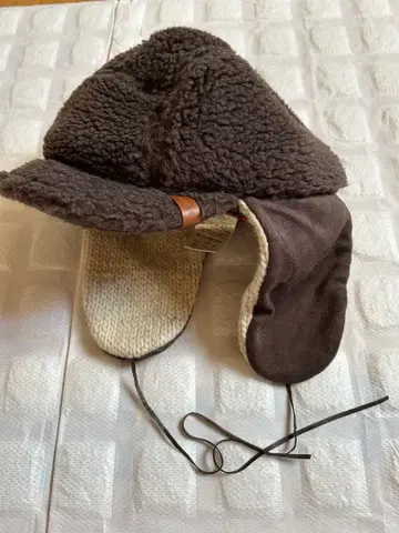 브라운 플리스 귀도리 플라이트 캡