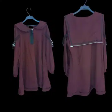 다크 레드 오프숄더 원피스