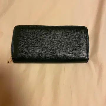 짙은 녹색 장지갑 골드 지퍼