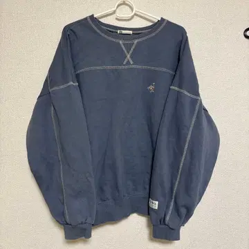 JaVa 래글런 슬리브 맨투맨 트레이닝복 블루