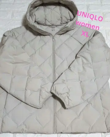 유니클로 PUFFTECH 다운 XL 내추럴 퍼프 테크 후드티