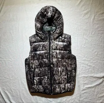 Y2K 00s GAP 갭 카모 무늬 다운 베스트 후드티 리얼트리