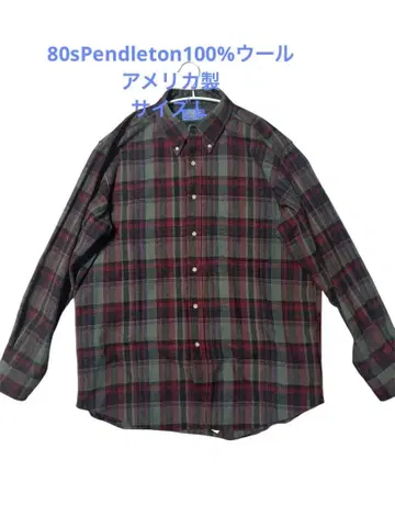 펜들턴 체크 무늬 울 셔츠 usa 80s