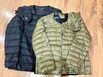 세탁 가능한 퓨전 다운 라이트 자켓 블랙 올리브 2벌 세트