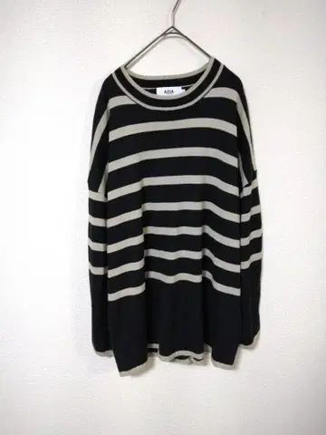 아즐 AZUL 긴팔 티셔츠 프리 사이즈 여성용 3L 상당 보더 무늬