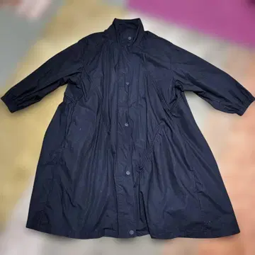 폴린느 브로 롱 코트 스탠드 카라 블랙