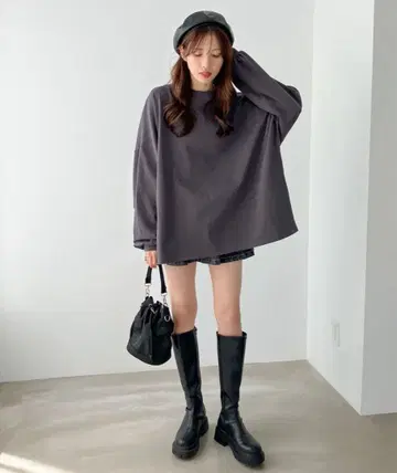 Heather WEB 한정판 슈퍼 BIG 실루엣 롱 T