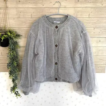 새상품 ABITOKYO 튤 니트 가디건