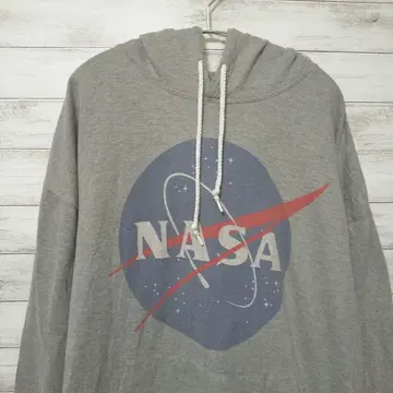 NASA 후드티 XL 풀오버 그레이 USA 구제 의류