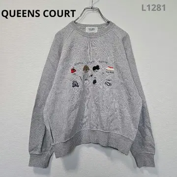 퀸즈 코트 맨투맨 M 그레이 긴팔 캐주얼 오버 사이즈 가을/겨울