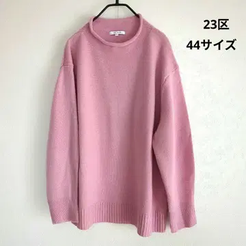 23구 큰 사이즈 핑크 긴팔 스웨터 44 울 캐시미어 혼방