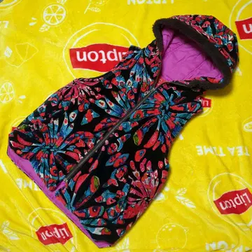 차이하네 새상품급 고급 따뜻한 충전솜 베스트 다운 원피스 자켓