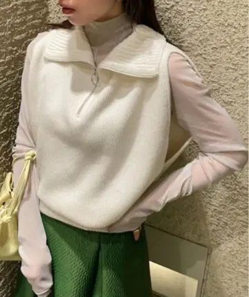 프레이 아이디 울 니트 집업 하이넥