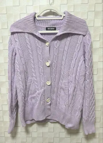 MARY QUANT 퍼플 가디건