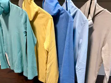 미착용 UNIQLO 유니클로 코튼 하이넥 긴팔 상의 5매 세트 L