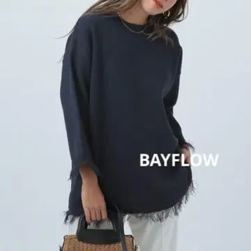 BAYFLOW 베이플로우 부클레 니트 프린지 풀오버 네이비
