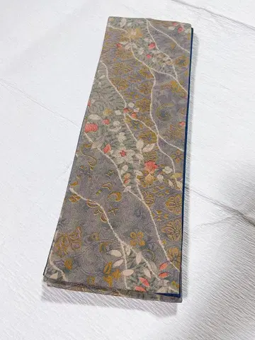 꽃무늬 반폭 오비 그레이와 파랑