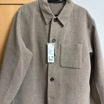 미사용 새상품 유니클로 더블 페이스 셔츠 자켓 베이지