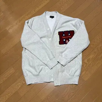 H 로고 자수 그레이 가디건