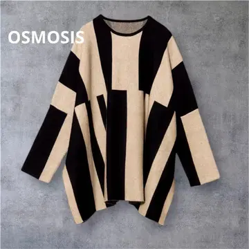OSMOSIS 오즈모시스 자카드 와이드 니트 풀오버