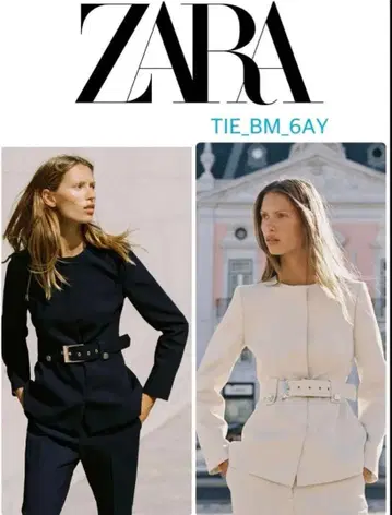 ZARA 벨트 포함 핏 블레이저