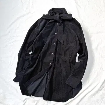 센소유니코 JNBY 코듀로이 셔츠 보타이 리본 오버 사이즈