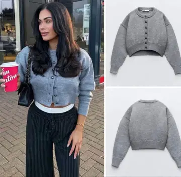 ZARA 3920 005 완판템 크롭 니트 가디건