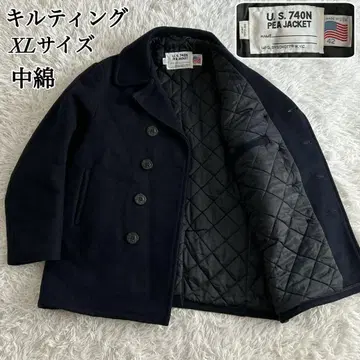 새상품급 쇼트 U.S. 740N 피코트 퀼팅 울 42 XL