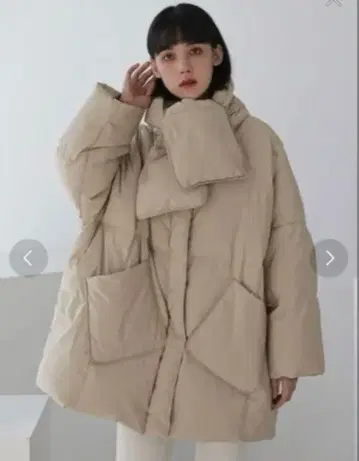 머플러 덕 다운 자켓