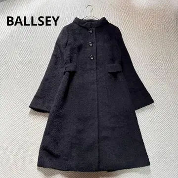 컨디션 최상 BALLSEY 알파카 울 A라인 롱 코트 플레어 슬리브