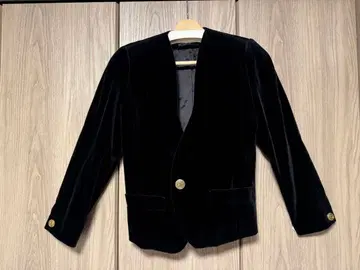 블랙 벨벳 테일러드 자켓