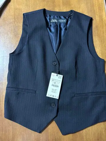 ZARA 네이비 핀스트라이프 베스트 M 사이즈