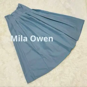 Mila Owen 하이웨스트 턱 롱 플레어 스커트