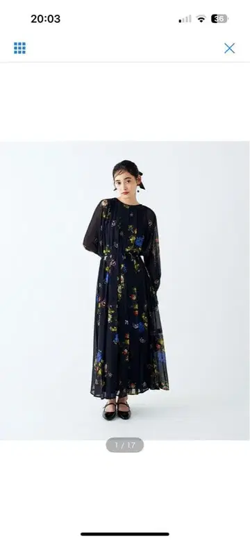 MEDE19F 새상품 뮬루즈 모던 빈티지 패턴 프린트 드레스