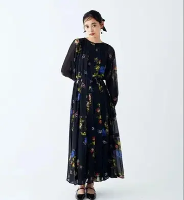 MEDE19F 새상품 뮬루즈 모던 빈티지 패턴 프린트 드레스