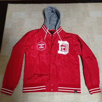 DOCKDUDE 후드 부착 빨간색 자켓