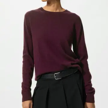 캐시미어 크루넥 스웨터 긴팔 17 레드 XL