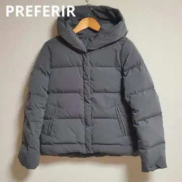 프레페릴 후디 다운 자켓 코트 M 그레이 크롭 기장