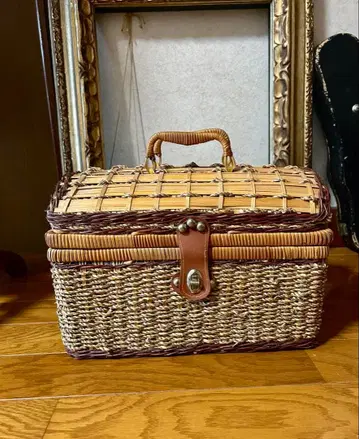 유럽 앤티크 빈티지 피크닉 바스켓 벼룩시장