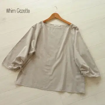 Whim Gazette 윔 가젯 셔츠 면 소매 브라우징 블라우스