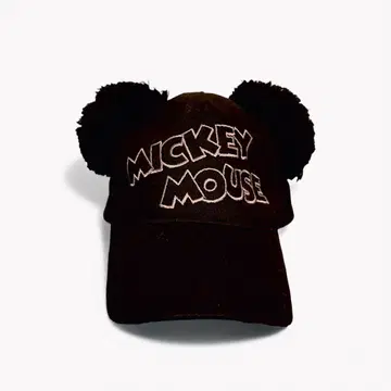 [ 미사용급 ] 미키마우스 폼폼 포함 캡 블랙