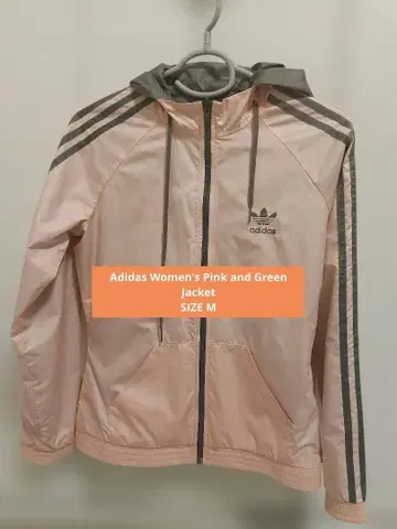 adidas 후드 부착 핑크 자켓