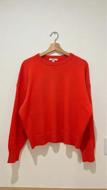 [UNIQLO] 스무스 코튼 크루넥 스웨터 | 오렌지 | XL