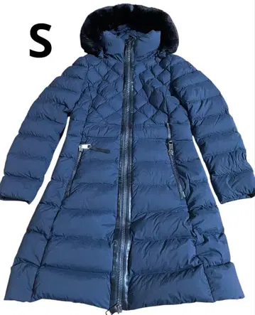 새상품급 타미힐피거 롱 다운 코트 후드 퍼 포함 네이비 블랙 S