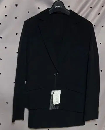 [거의 미사용] 니센 따뜻한 안감 정장 세트 (타이트 스커트) 블랙 9호