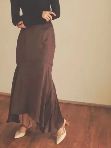 haluhiroine 하르히로인 새틴 머메이드 스커트 코지마 마코 새틴