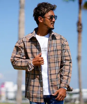 RTEG 체크 무늬 긴팔 셔츠 자켓 XL