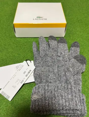LACOSTE 그레이 장갑 남성용 미사용 새상품 라코스테