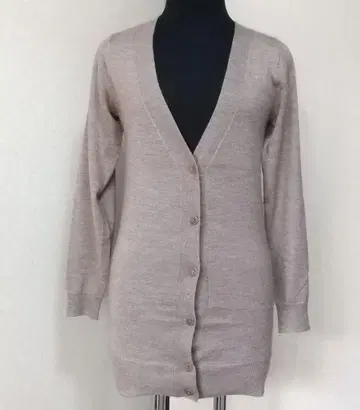 캐시미어 실크 혼방 베이지 V넥 긴팔 가디건 얇은 소재